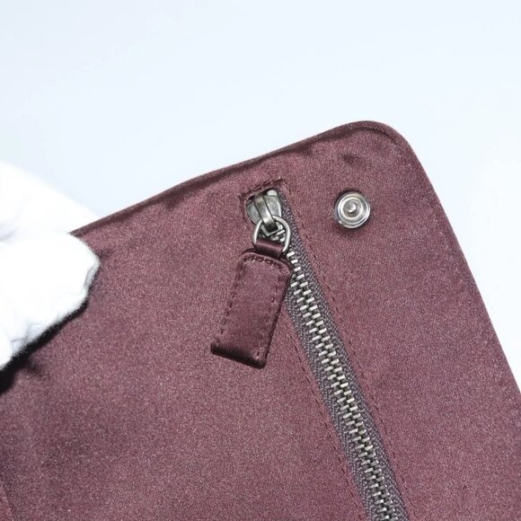 PRADA Pouch Satin Beige Auth 129577 - Picture 14 of 16